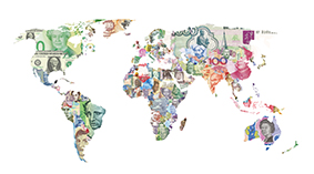 world currency map